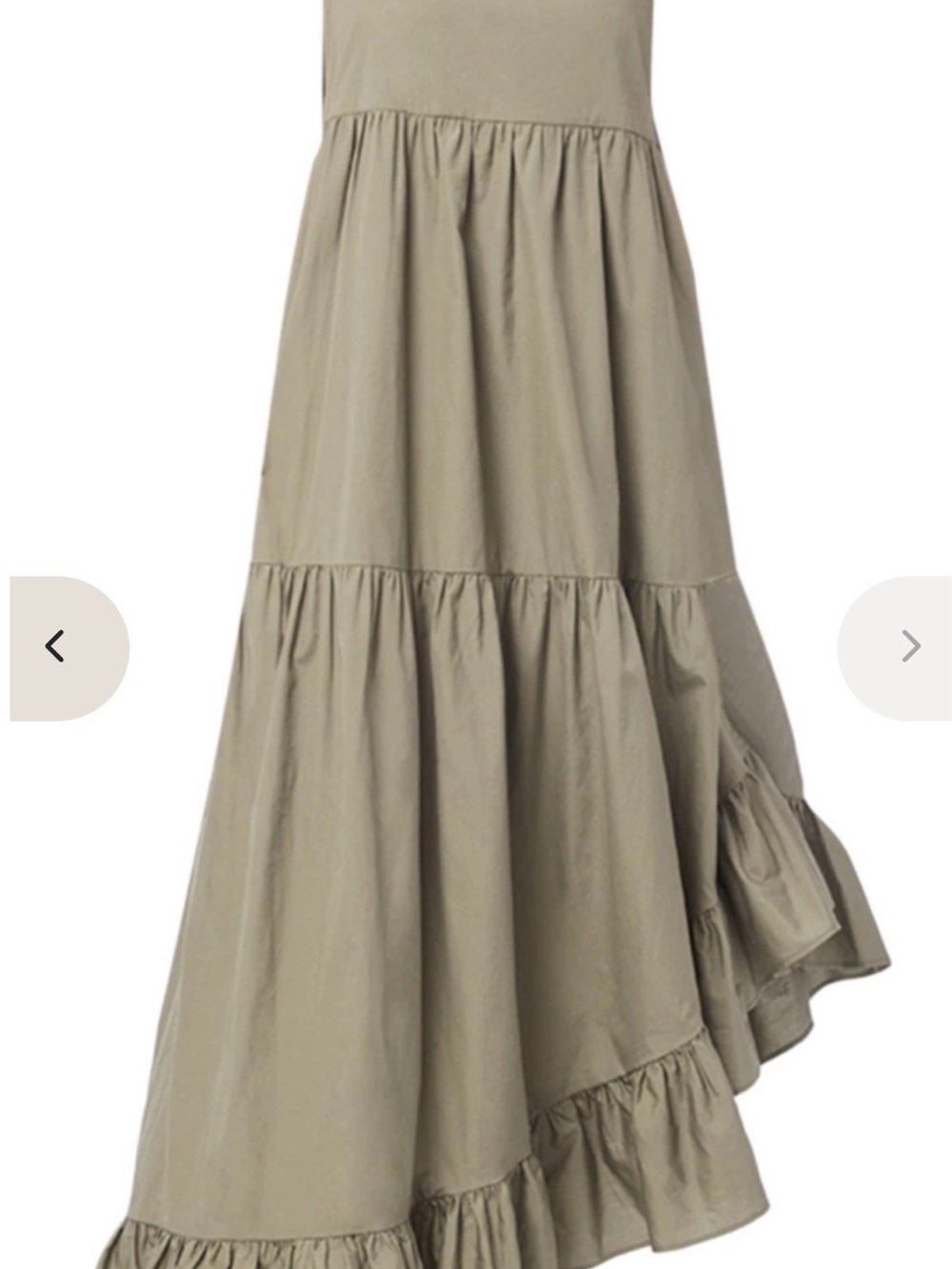 FRAME Gemma Maxi Dress in Military M 100% Cotton Asymmetrical Casual Relax Fit - Picture 4 of 14